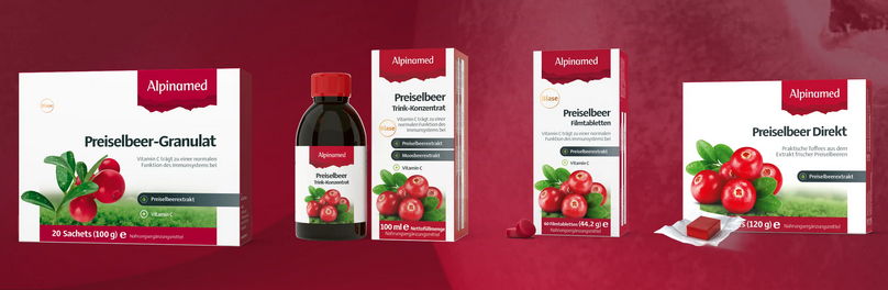 Alpinamed Preiselbeer Produktlinie